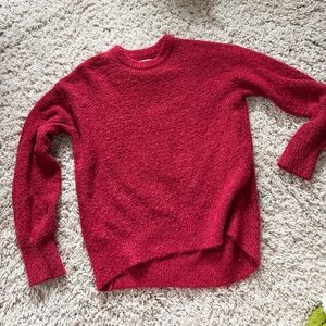 Old Navy Vibrant fuzzy cute spring adorable Red Crew Neck Sweater your look with